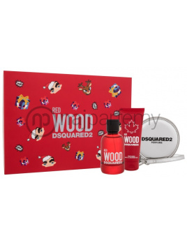 Dsquared2 Red Wood SET: Toaletná voda 100ml + Sprchovací gél 100ml + Kozmetická taška